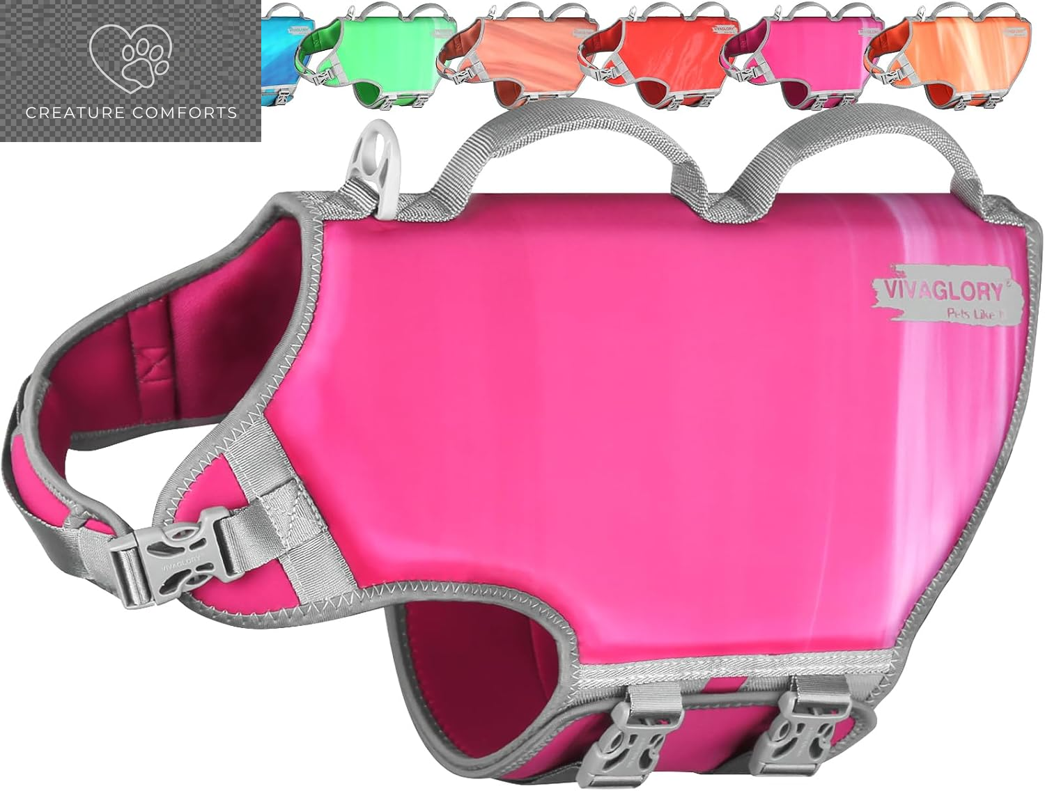 VIVAGLORY Dog Life Vest Neoprene Dog Swim Vest, XS, Alpha Yellow