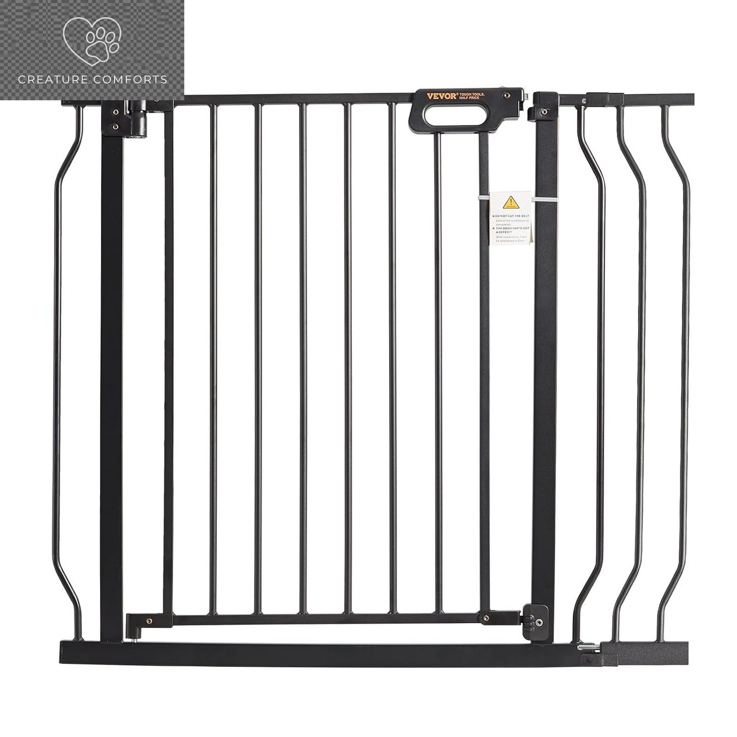 VEVOR Baby Gate, 29.5-37 in Adjustable Width, 30In High Dog Gate, Easy Step Walk Thru, Auto Close, Child Pet Security, with Pressure Mount Kit and Wall Mount Kit, for Stairs Doorways and House, Black