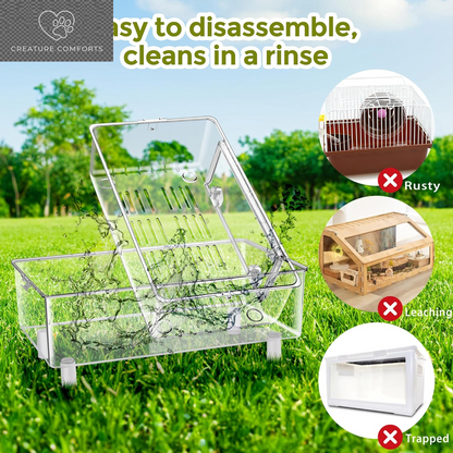 Acrylic Hamster Cage with All Accessories,Dwarf Hamster Cage with Stand,Syrian Mouse Cage for Pet Mice,Rat Cage for Hamster,Succulent Style Hamster House（20''L*11.5''W*10.5''H）