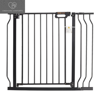 VEVOR Baby Gate, 29.5-37 in Adjustable Width, 30In High Dog Gate, Easy Step Walk Thru, Auto Close, Child Pet Security, with Pressure Mount Kit and Wall Mount Kit, for Stairs Doorways and House, Black